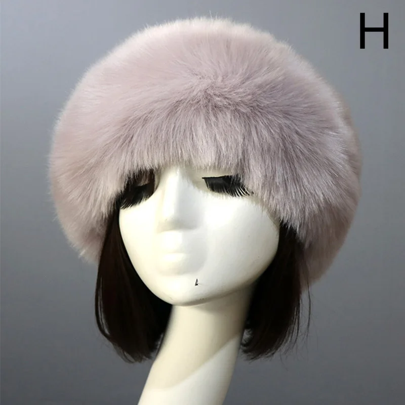 Women Faux Fur Cap Fashion Casual Solid Winter Warm Comfortable Female Short Plush Hairband Empty Top Hat Outdoor Ski Hats mens fur bomber hat