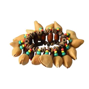

Colorful African Drum Handbell Musical Instrument Props Durable Percussion Bracelet Bell Chimes Nut Shell Natural Orchestral
