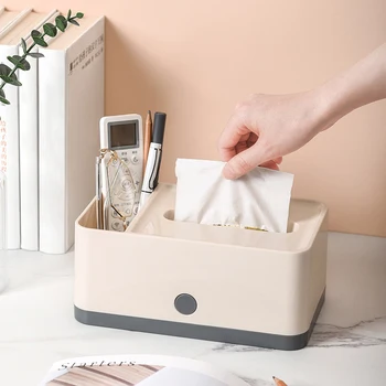 

Simple Multifunctional Tissue Box Desktop Sundries Storage 2 Dual Use Case 22x13.3x9.6cm Health99