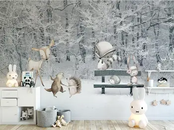 

[Self-Adhesive] 3D Animals Under The Snow 174017 Wall Paper mural Wall Print Decal Wall Murals