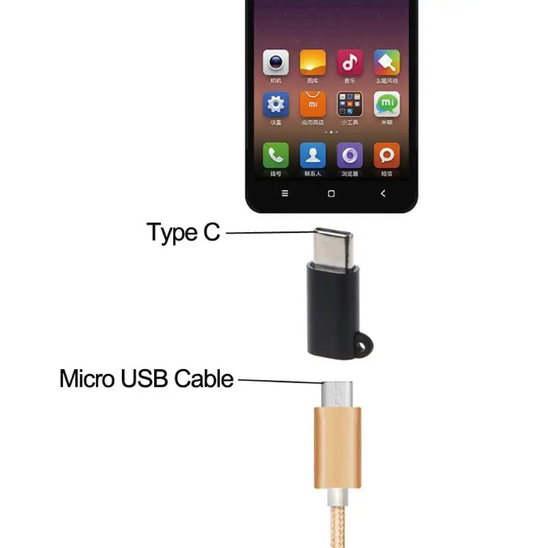 Алюминиевый сплав Micro USB Женский к type C Мужской адаптер конвертер Разъем для samsung huawei Xiaomi Android мобильный телефон стол