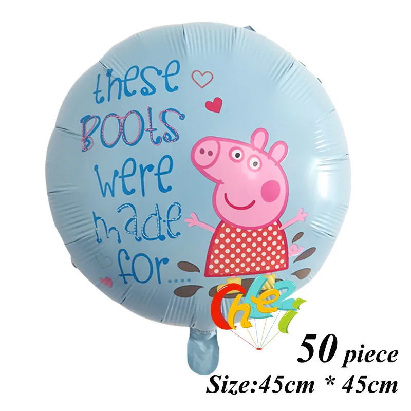 50 шт. PEPPAPIG Джордж фольгированные шары ребенок с днем рождения вечерние украшения детский душ воздушные гелиевые балоны детские игрушки - Цвет: Style 1