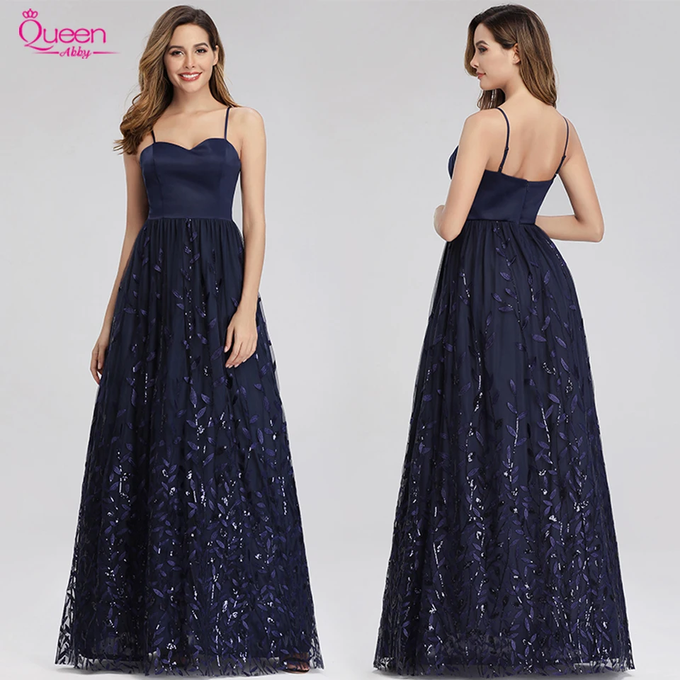 

Evening Dress A-line Elegant Sequins Sweetheart Gowns Long Floor-length Sleeveless Sexy For Evening Party Gowns Queen Abby