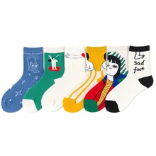 Женские забавные носки; сезон осень-зима; хлопковые Милые Носки с рисунком летательного аппарата; Рождественский подарок