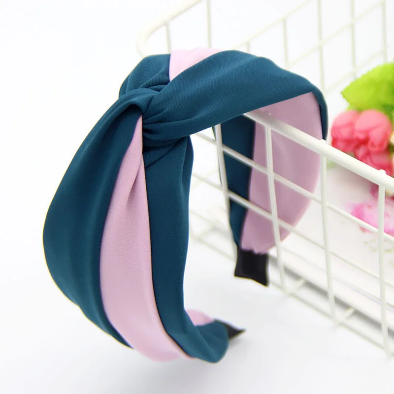 Korean version cross knot Satin hair band new fashion fabric wide edge headband creative versatile accessories | Украшения и