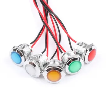 

1pcs 12mm Metal Indicator 12V24V220V Ultra-short LED Soft Light Waterproof Power Supply Indicator