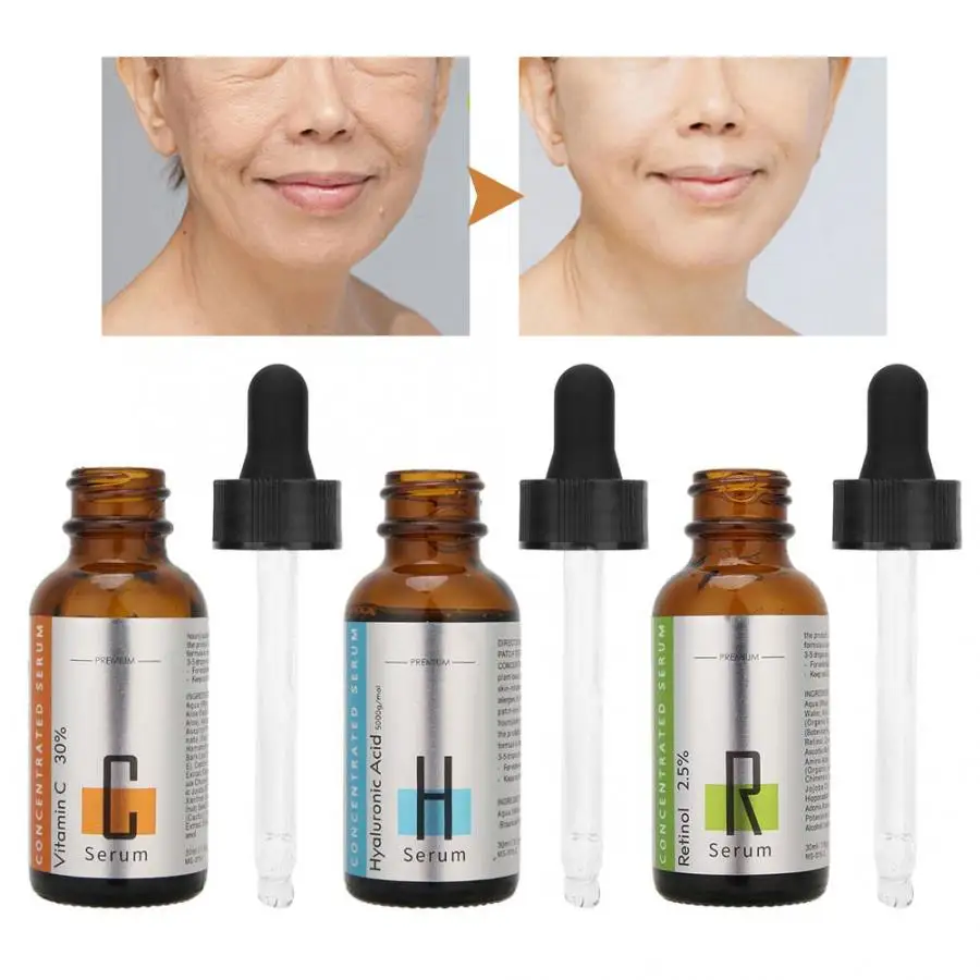3pcs 30ml Vitamin C Hyaluronic AcidRetinol Serum Facial Care Serum Skin Care Tool Deep Nourish Facial Serum 3pcs 30ml Vitamin C Hyaluronic AcidRetinol Serum Facial Care Serum Skin Care Tool Deep Nourish Facial Serum