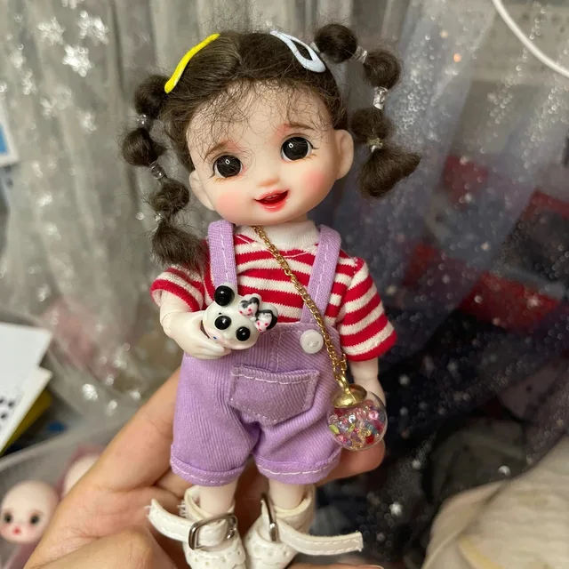 17CM Mini BJD Dolls Makeup Movable Joints Princess Fashion Full Set Clothes Accessories 1/8 Dolls for Girls Toy Gift Surprise 1