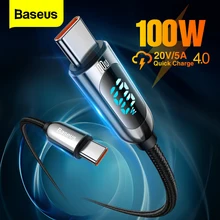 Baseus PD 100W USB C À USB Type C Câble De Charge Rapide Chargeur Fil Cordon USB-C Type-c USBC Câble Pour Xiaomi POCO X3 Pro Samsung