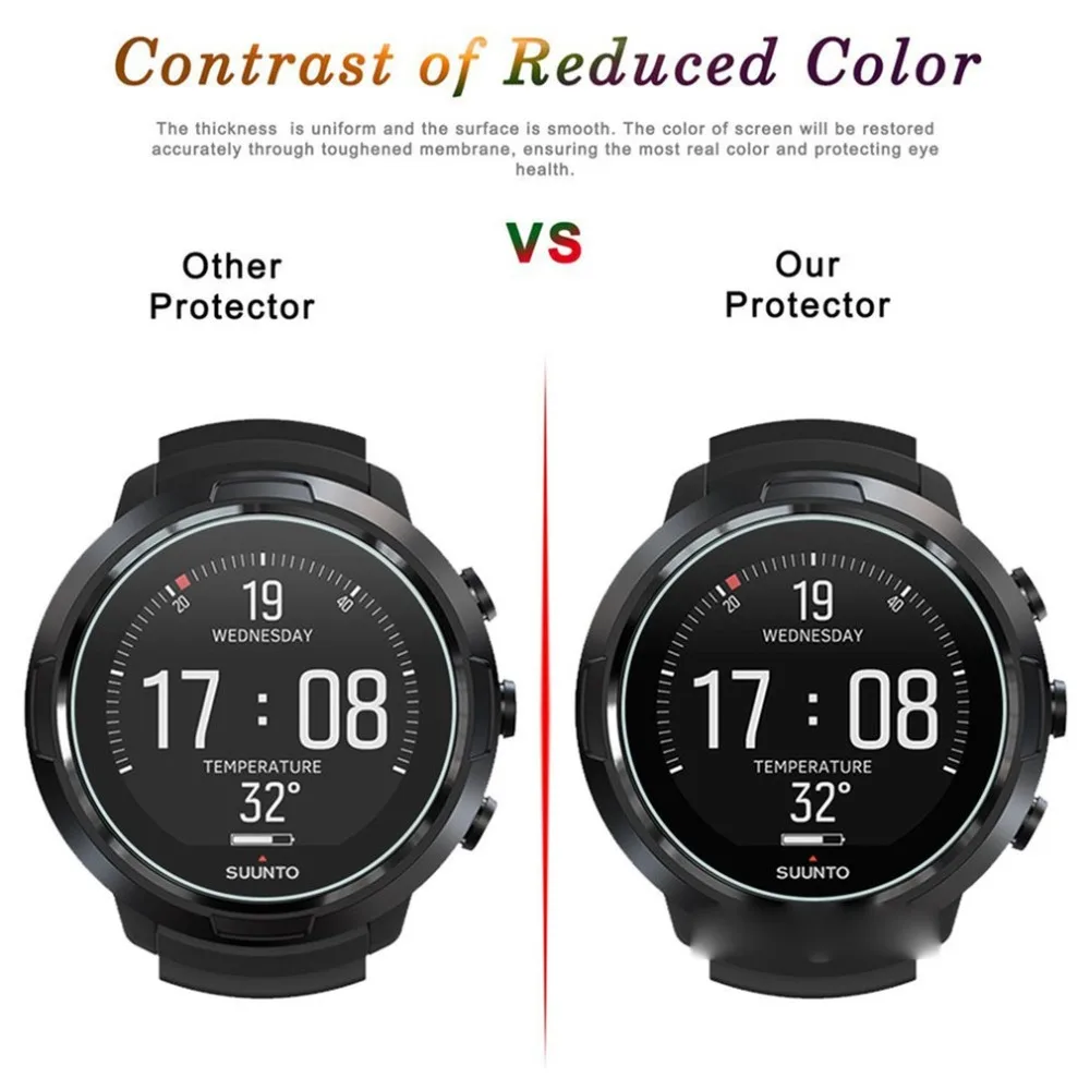 3 шт. для Suunto D5 Защитная пленка для экрана часов из закаленного стекла с высокой твердостью Взрывозащищенная защитная пленка для экрана