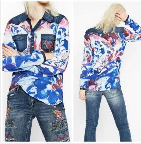 Различные принтованные Женские рубашки в Deg, Испания,(2 - Цвет: 24 xs-XL