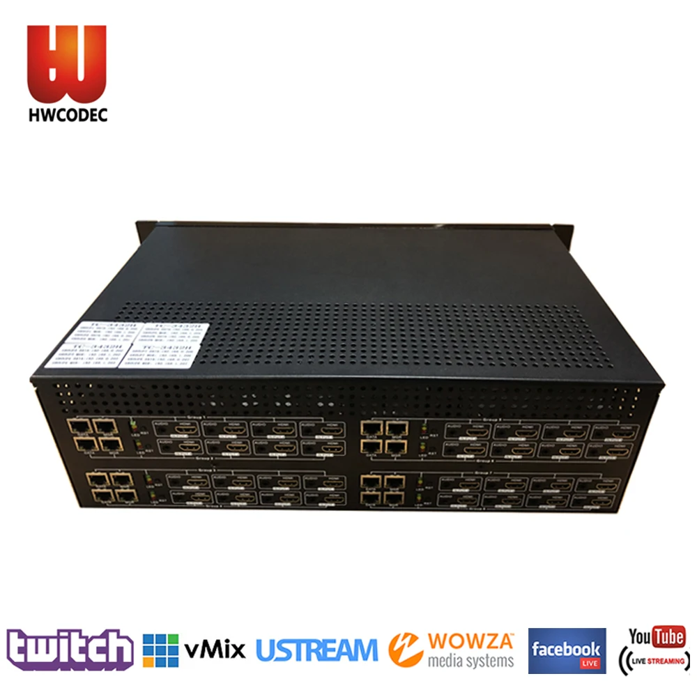 HWCODEC 32 канала HDMI видео кодек кодирующее устройство телевидения по протоколу Интернета прямые трансляции двойной Ethernet-кодер для YouTube, Wowza, Facebook, Twich