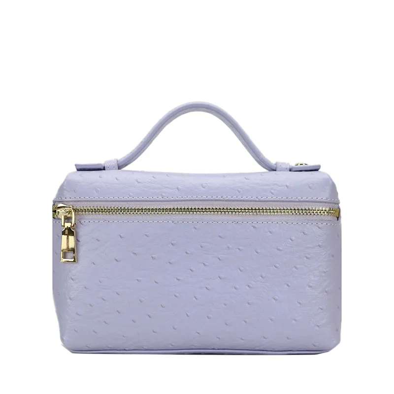 light pink Новая мода momogrammed Подгонянные начальные буквы страусиный узор кожаная сумка портативный страусиный Кожаный Клатч Сумочка - Color: light pink