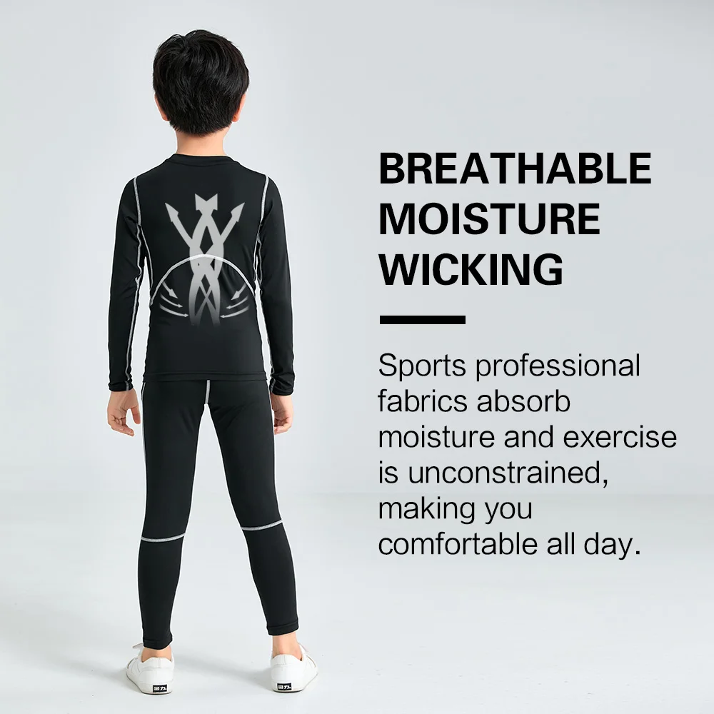 Rashguard for Children 2 Pieces of Tracksuit, Compression Garment for Children, for Running Training, Tracksuit for Children