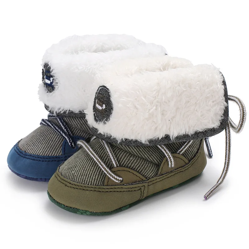 

Haiya Winter Male Baby 0-1-Year-Old Warm Soft-Sole Snow Boots Babies' Toddler Shoes Support