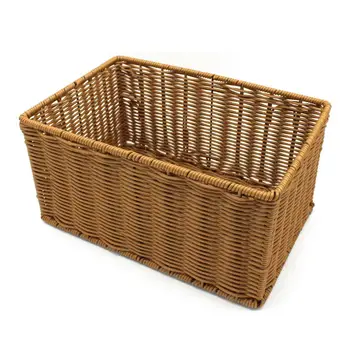 

rectangle Imitation Rattan Storage Basket for Living Room, Bedroom, Bath, Kitchen, Cabinets