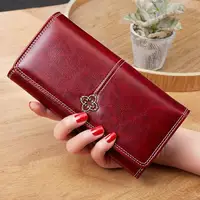 2022 New Women's Wallet portfel damski Money Bag Lady Long Leather Clutch Bag Wallet Card Holder carteras para mujer 1
