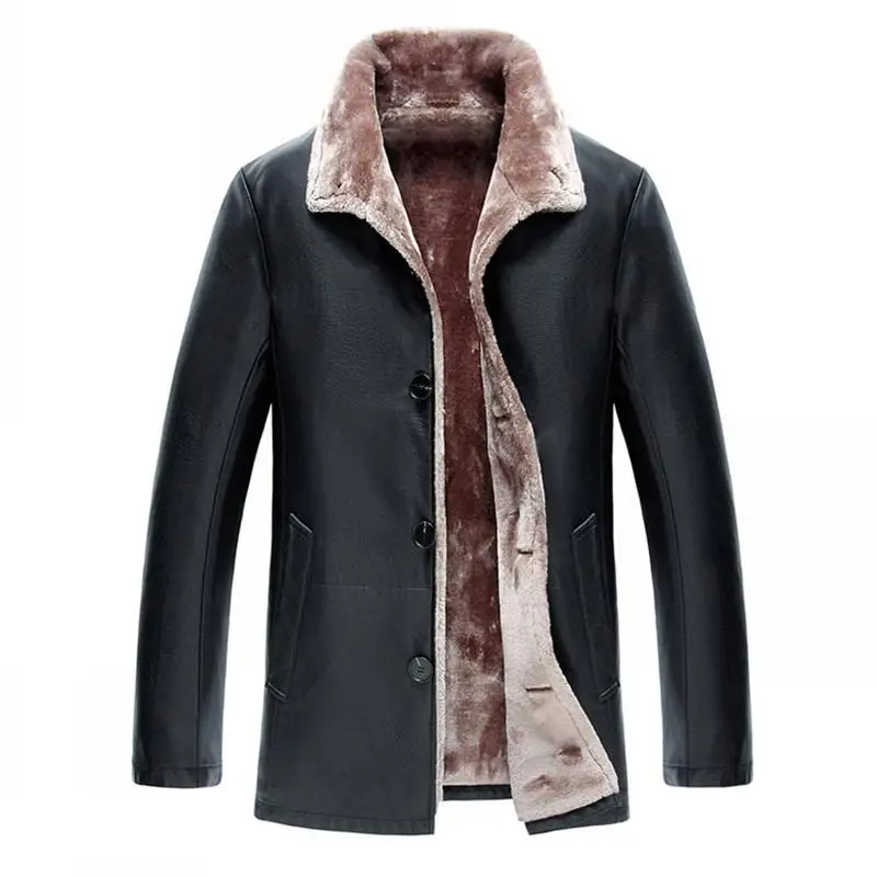 

luxury masculina jacket Men's Casual Autumn Winter Long Sleeve Solid Turn-down Collar Lamb Fur Coat bomber men jacket Cashmere