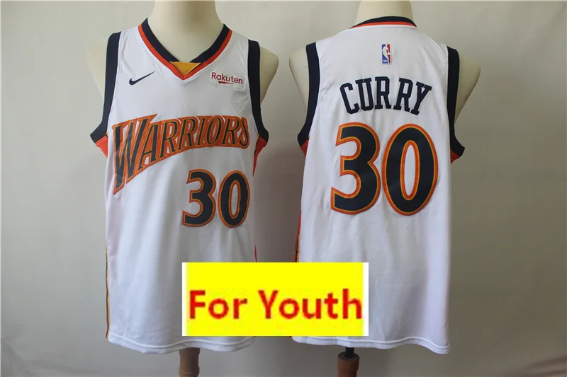 Youth golden state#30 Стивен Карри#11 Клай Томпсон Дети Белый Синий воины Джерси