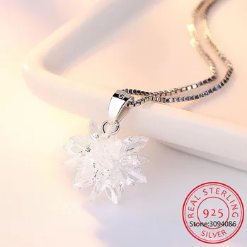 

925 sterling silver new ladies fine jewelry high quality three-dimensional crystal zirconia pendant necklace length 45CM