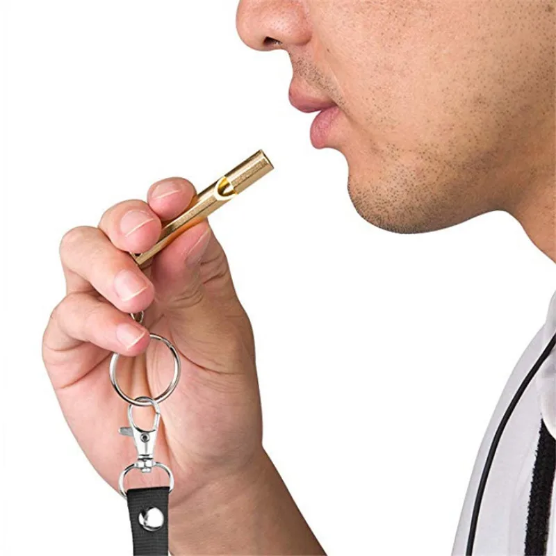 Outdoors High Decibel Portable Keychain Whistle Stainless Steel Double