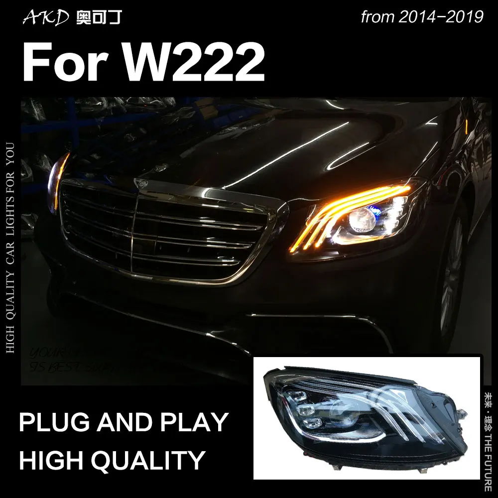 АКД Автомобиль Стайлинг фара для BENZ W222 фары- S350 S400 W223 светодиодный DRL Hid Биксеноновые автомобильные аксессуары