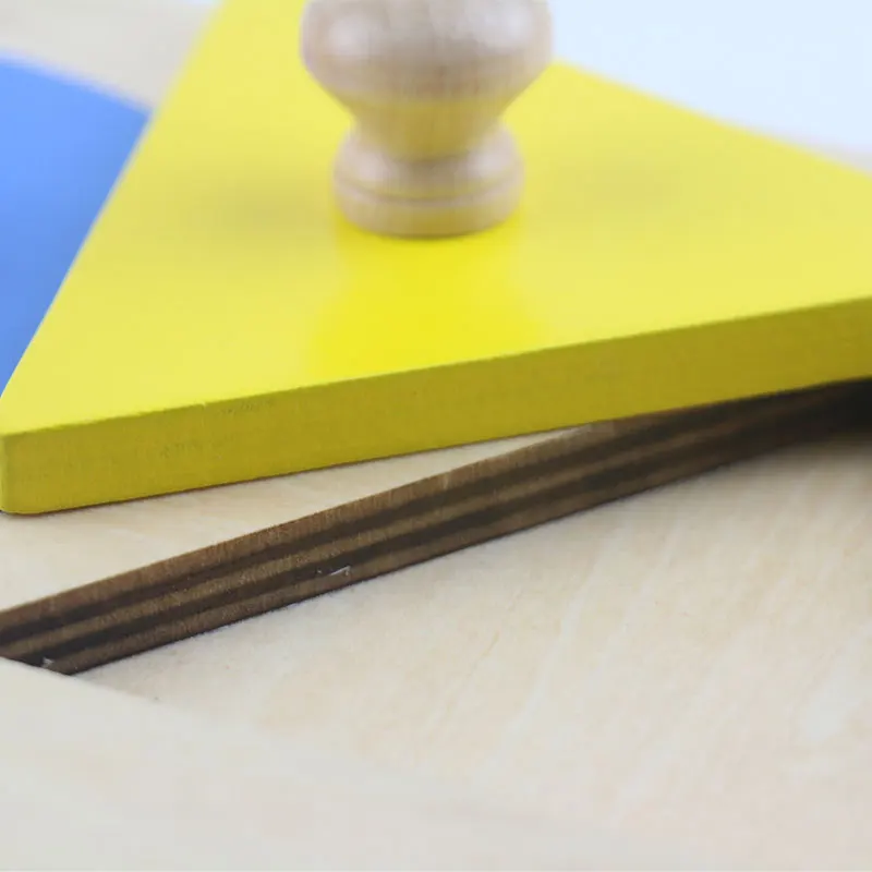 Montessori Materials Wooden 3 Shapes Puzzle Montessori Preschool Educational Learning Toys for Children Practical Life Toy L646F