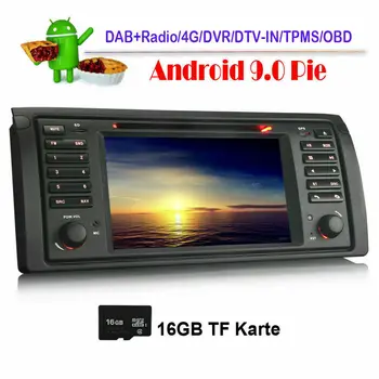 

7" Android 9.0 DAB+DVD Head Unit WIFI Bluetooth Car Radio Player 4-Core DVR Stereo GPS Navigation for BMW 5 Series E39 X5 E53 M5