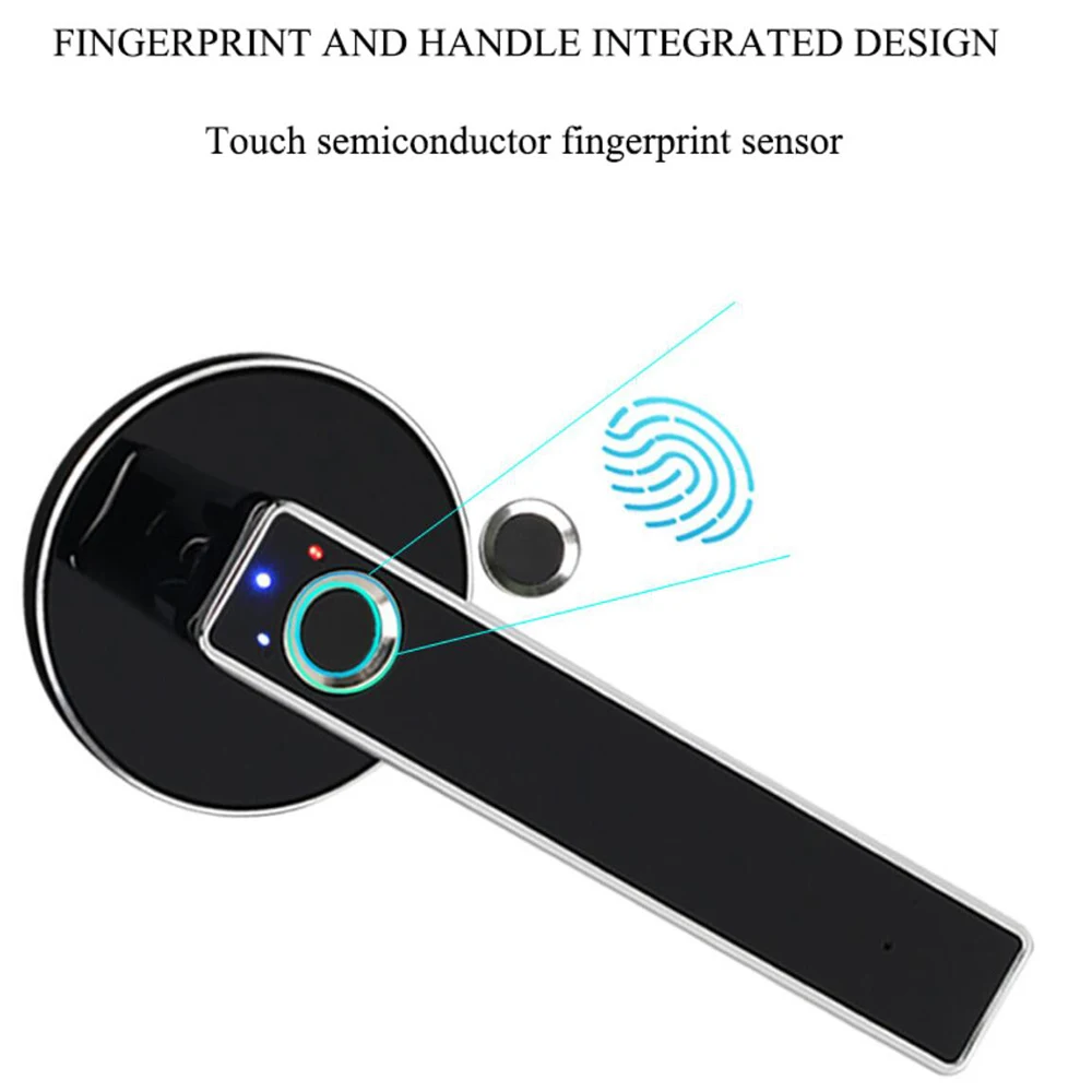 Дверной смарт замок из нержавеющей стали с Биометрическим отпечатком пальца до