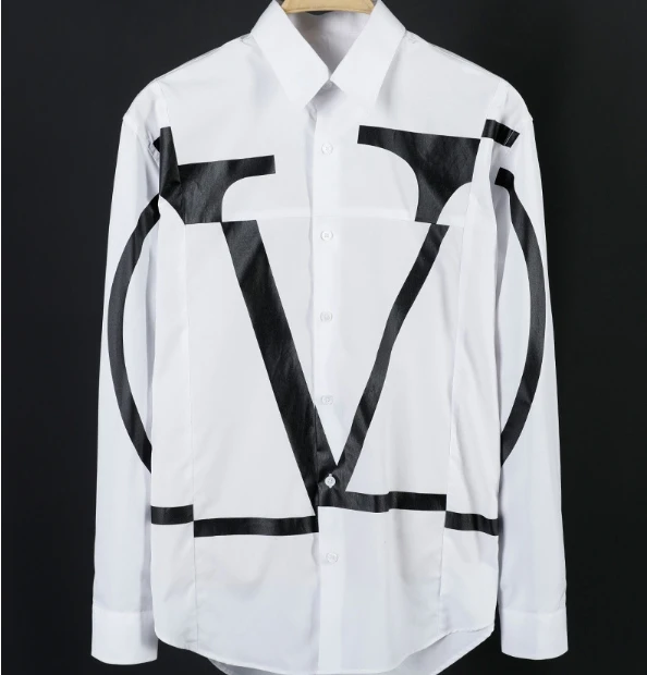 fw новые модные брендовые знаменитые футболки с длинными рукавами, рубашка для мужчин высокого качества с буквенным принтом, повседневные рубашки из хлопка