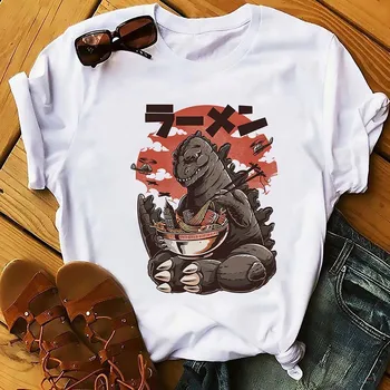 

Women's T-shirts 2020 Japan Anime Style Food Design Sushi Kaiju Top Female T-shirt Harajuku O-neck Casual White Tops Tees Shirts