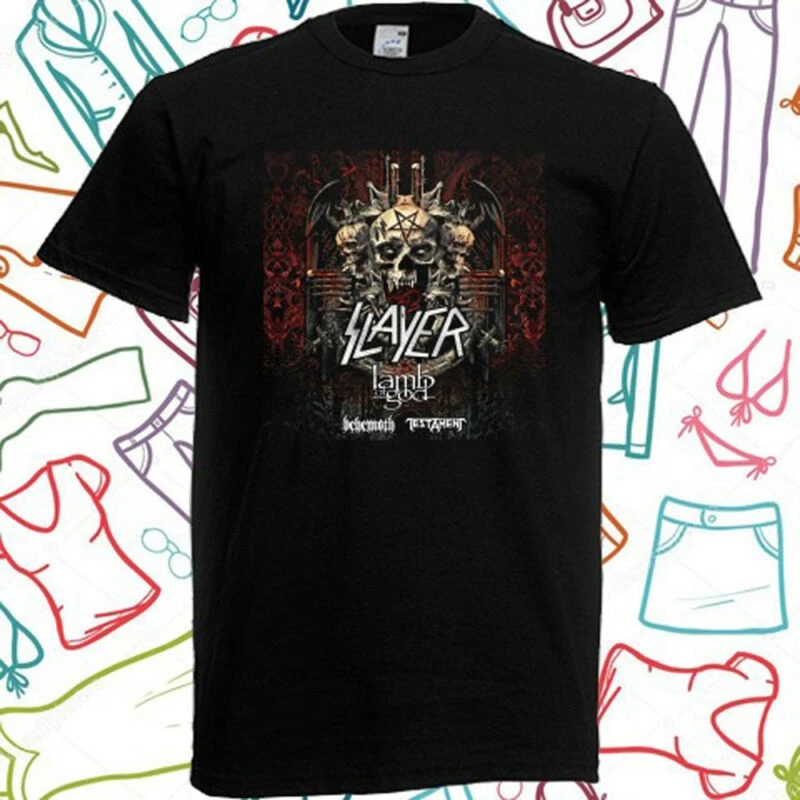 Slayer Final World Tour 2018 Мужская Черная Футболка размер S до 3XL | одежда