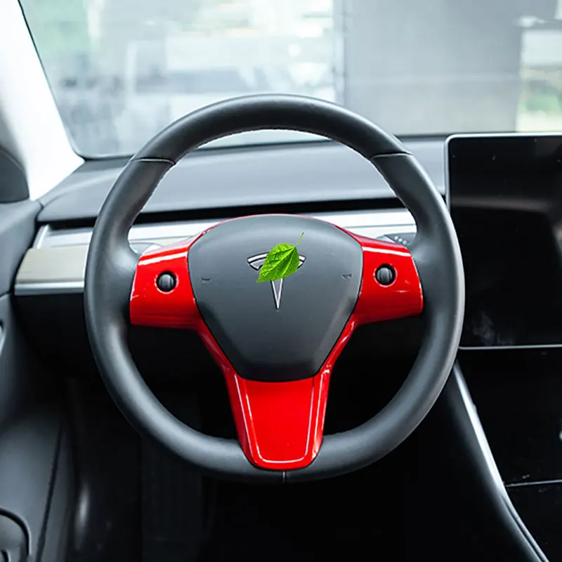 Для Tesla модель 3 Интегрированный руль стежка на обёрточная бумага крышка отделка наклейка 4 цвета