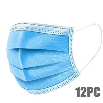 

12PCS Face Mask Cover Anti 3 Layer Mouth Filter Masks Reusable Face Mask Breathable Mask Cloth Mouth Caps Mouth Ma