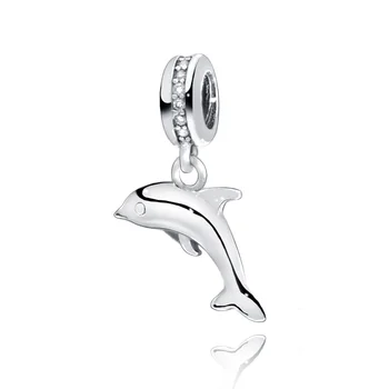 

Fit Original Pandora Bracelets 925 Sterling Silver Beads Dolphin Dangle Charms Women DIY jewelry