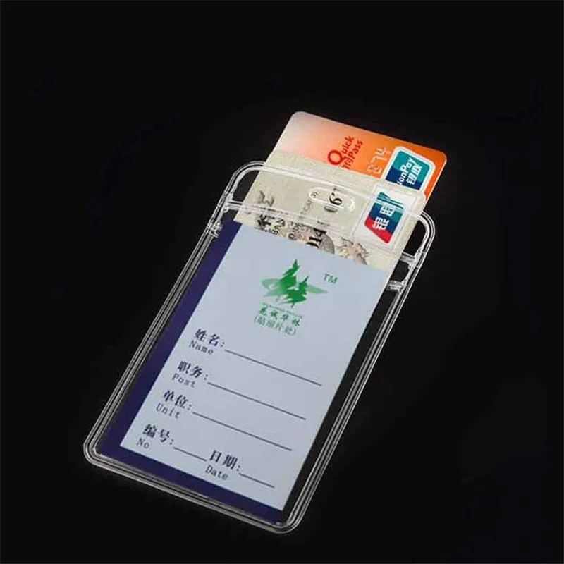 10Pcs/lot Vertical Transparent Vinyl Plastic Clears ID Card Bag Case Badge Holder Accessories Vertical ID Card Badge Holders 6