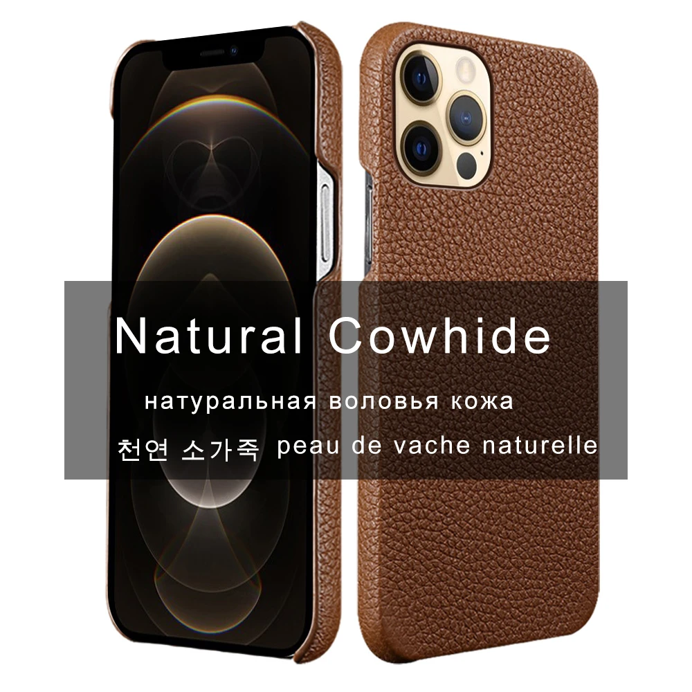 LANGSIDI Cowhide Genuine Leather Phone case for iphone 13 Pro Max 12 13 mini 12 pro max 11 X XS MAX 8 7plus SE Luxury back cover