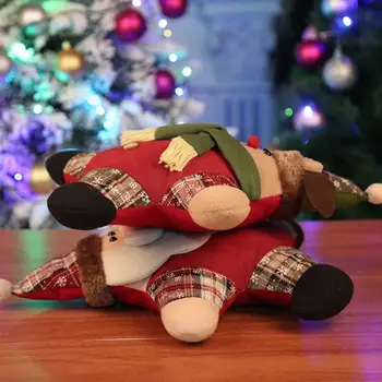 

Cute Cartoon Santa Claus Snowman Deer Pattern Pillow Soft Plush Warm Cushion for Home Sofa Car Seat Supplies Christmas Gifts