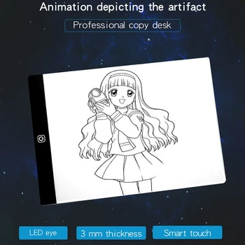 

A4 LED Drawing Tablet Digital Pad USB LED Light Copy Board Electronic Art Graphic Painting Table with 3 Level of Dimming