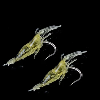 

Wholesale 100pcs/lot Shrimp Artificial Bait 4cm 1.3g Silicone Bait Soft Lure With Hooks Sea Fishing Lure Carp Fishing B220