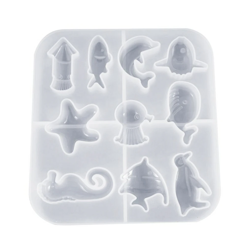 DIY Jewelry Marine Style Crystal Epoxy Mold Starfish Creative Penguin Collection Shape Silicone Mold Decorative Accessories