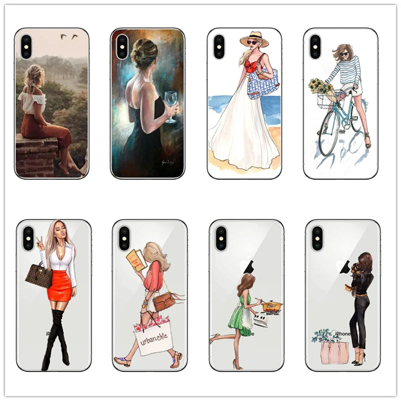 Vogue dress Skirt shopping Cooking travel Girl Silicone Phone Case For iPhone 12 mini 11 pro max 7 8 6S PLUS X Xs Xr Woman cover | Мобильные