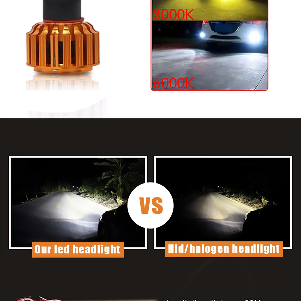 MINI Canbus Car Headlight LED Bulb H1 H7 H11 9012 30W 3000K 6000K 3800LM led lampada automotivo Auto Fog Light Lamp 2PCS Styling