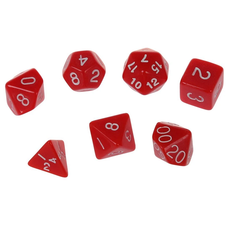 14 шт. игральные кости D4-D20 для игр Подземелья и Драконы RPG Подземелья и Драконы D& D, 7 шт. черный и 7 шт. красный