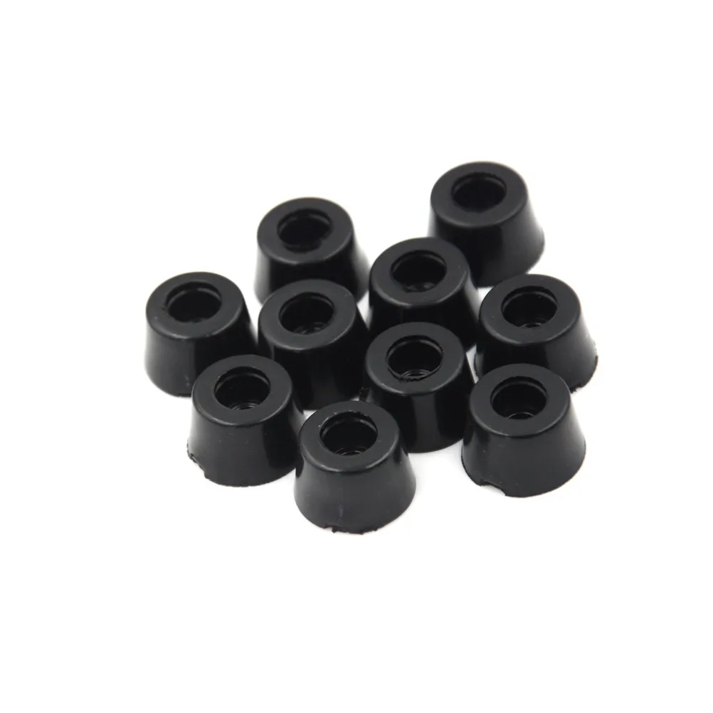 10Pcs 17 x 10mm Circular Black Durable Rubber Instrument Case Non-slip Cabinet Instrument Box Case Foot Bumpers Feet