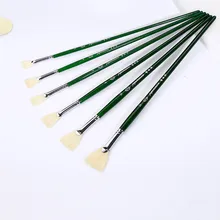 1pc Fine Hand Pig Mane Fan Shape Painting Pen Artist Oil Painting Brushes Art for Supplies Paint Brush