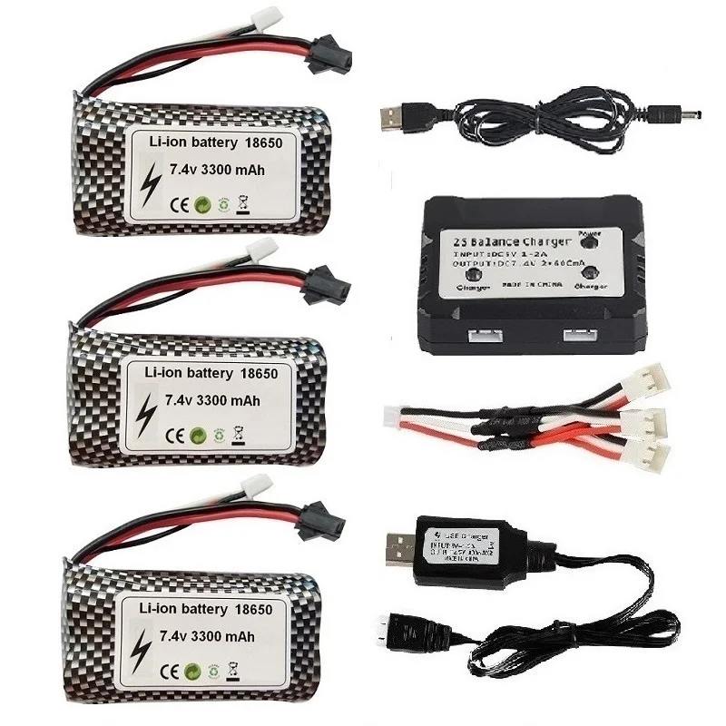 7 4 V 3300mAh литий полимерный Батарея 18650 для wltoys 18301 18302 18311 18312 104310 104311 MN99S D90 Q1 H101 Huina1592 Р/У Машинки дроны
