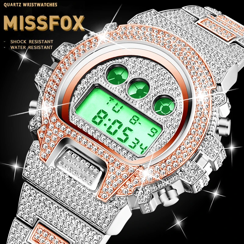 

Sport Watch Men MISSFOX Digital Gshock Watch For Men Luminous Rose Gold Wrist Watch Men Luxury Style Sport Stop Watch Men Gift
