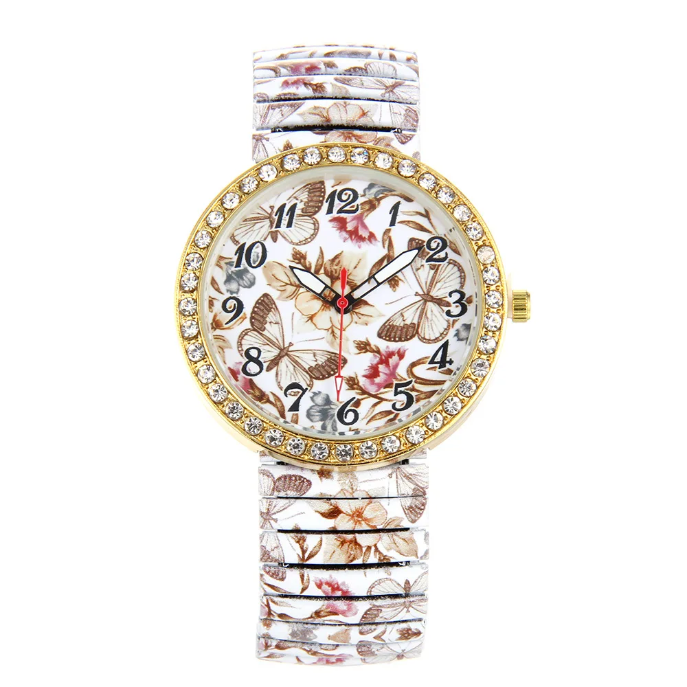 

Hot Selling Printed Watch Women's European And American Minimalist Fashion Elastic Band Casual Female Fashion Watch Gd1026
