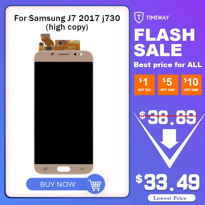

For Samsung J7 2017 LCD 5.5" AMOLED J730 J730F J7 Pro Black White Gold Digitizer Display No Dead Pixel Spare Part Replacement